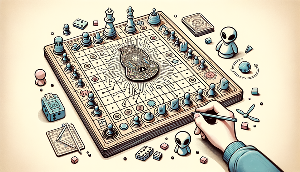 Board game illustration symbolizing AI's future.