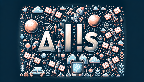 Illustration of AI satellites in soft colors.