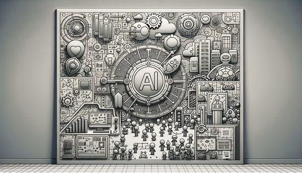 Futuristic doodle representing Artificial Intelligence concept.