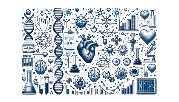 Minimalistic illustration symbolizing healthcare and AI progress.