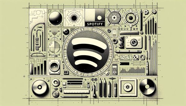 Minimalistic artwork embodying Spotify theme with futurism elements.