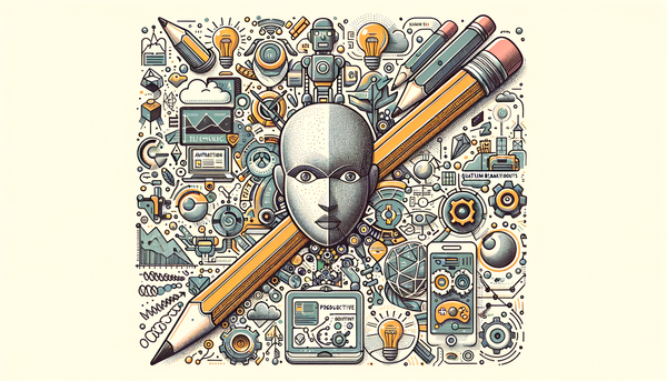 Playful minimalistic sketch of technology and productivity