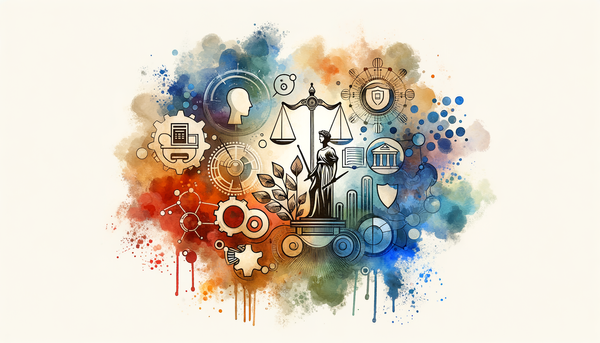 Minimalistic watercolor representing governance and security concepts.