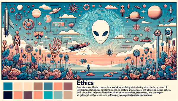 Conceptual artwork symbolizing Ethics in a friendly style.