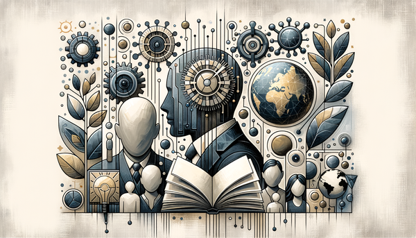 Grayscale artwork symbolizing AI in human resources.