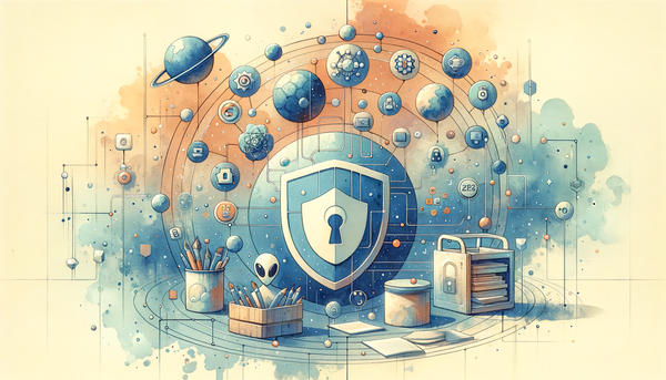 Minimalistic watercolor artwork on data security.
