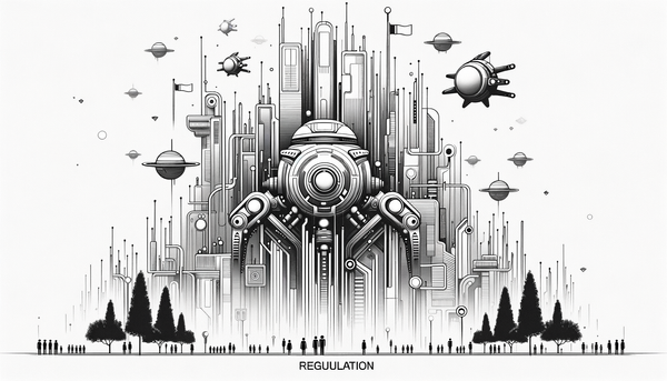 Minimalistic grayscale artwork symbolizing regulation