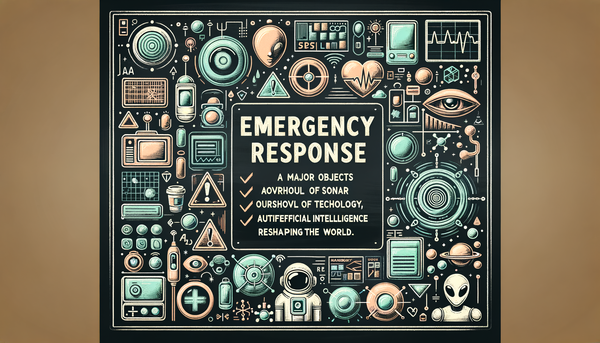 Minimalistic chalkboard artwork themed on emergency response.