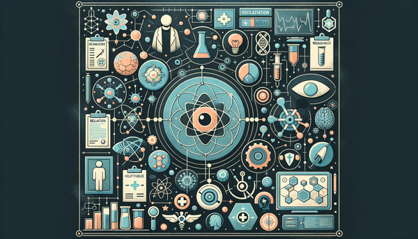 Abstract chalkboard artwork of healthcare and AI concepts.