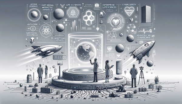 Minimalist grayscale art focusing on healthcare elements.