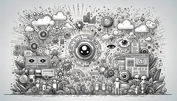 Minimalistic grayscale doodle representing innovation