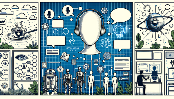 Minimalistic comic style illustration of voice cloning concept.