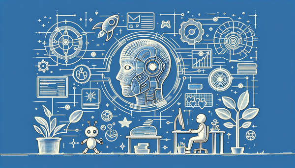 Blueprint style illustration of ethical concepts in AI.