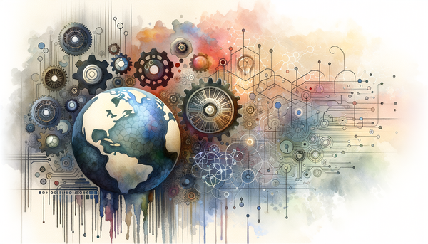 Watercolor artwork depicting technology breakthroughs theme.