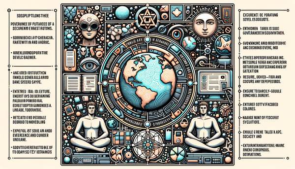 Minimalistic artwork representing governance and security themes.