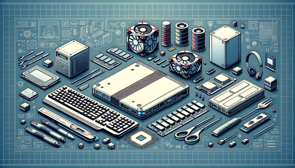 Minimalistic depiction of gaming hardware components.